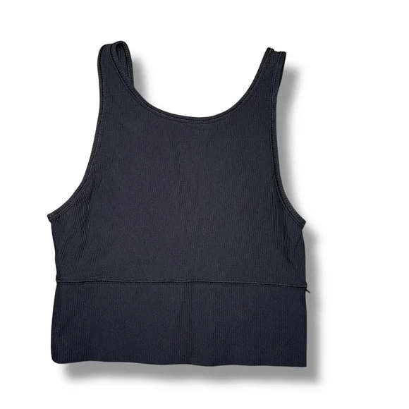 Lululemon Power Pivot Ribbed Crop Tank Black Size 6 - Picture 4 of 5